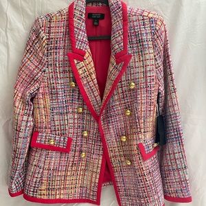 HALOGEN x Atlantic-Pacific Tweed Blazer Pink Multi
